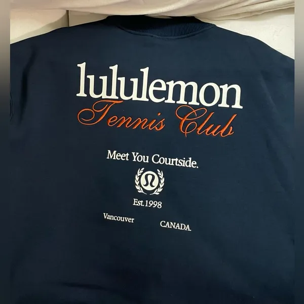 Lululemon NWT Heavyweight Fleece Pullover Tennis Club Sweater Top Blue Size M - Image 9