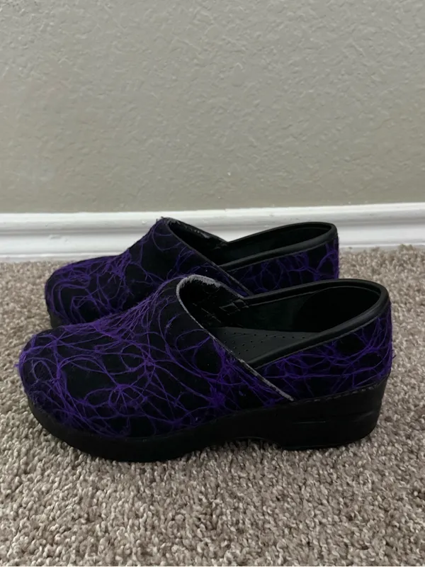 Dansko Professional Wool Clogs 37 Purple Black Nursing Medical Shoes Halloween - Image 10