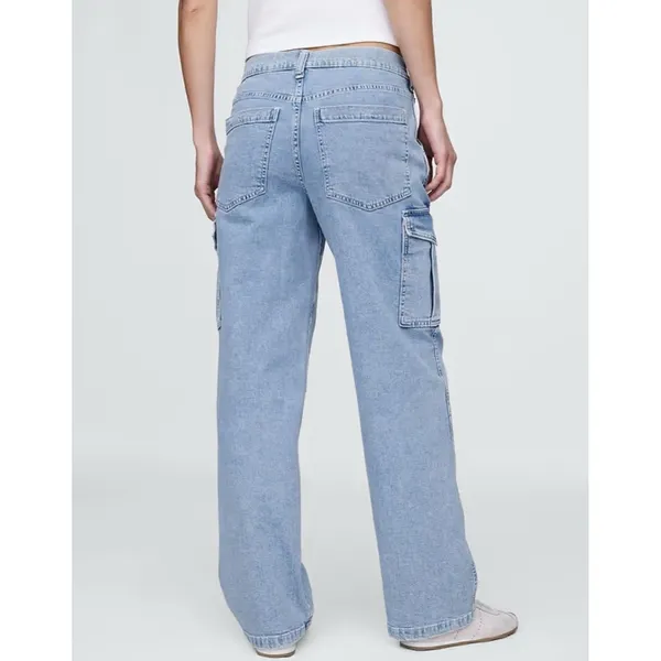 Gap 90s Loose Mid-Rise Cargo Jeans, Size 28 (6R), Light Blue Denim, Straight Leg - Image 5