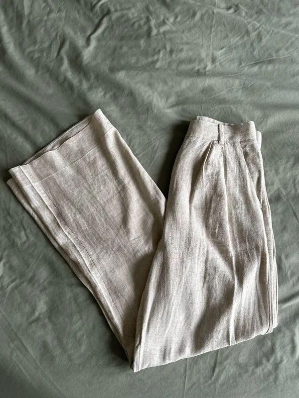 Abercrombie Sloane Linen Blend Tailored Wide Leg Pant - Image 12