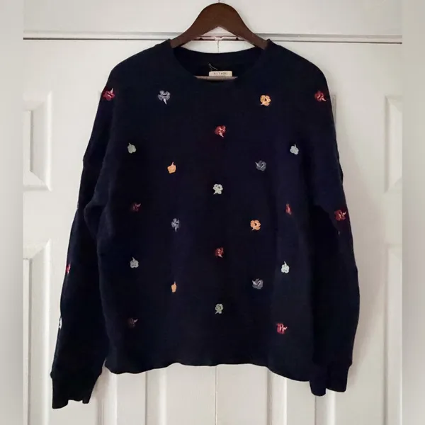 Mile(s) Madewell Embroidered Mainstay Sweatshirt Confetti‎ Floral Size Large EUC - Image 4