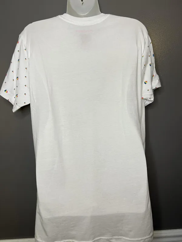Care Bears Shirt Womens Medium White Cheer Bear Rainbow Graphic Tee Cartoon - Image 6