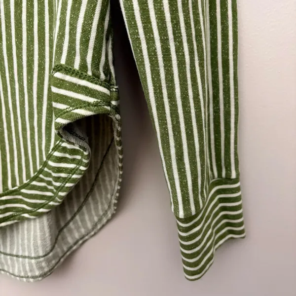 Anthropologie Pilcro Green Wharfside Striped Hoodie‎ 100% Cotton Size M - Image 6