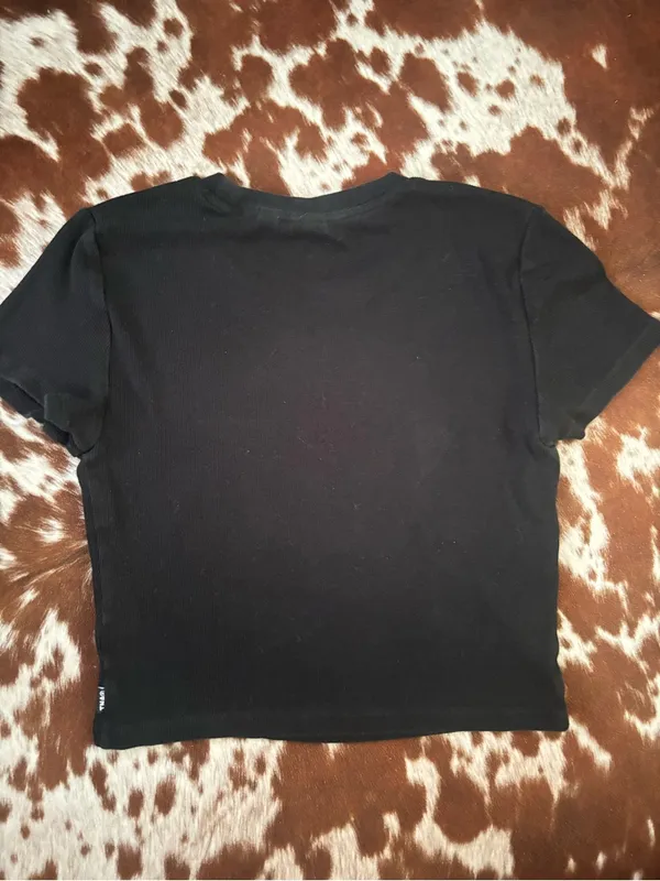 TNA by Aritzia Black Ribbed‎ Crewneck Women's Top - Image 3