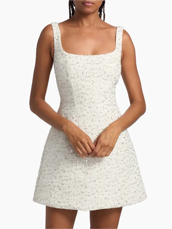 As It May Emery Beaded Tweed Minidress sparkle sequin bridal after party second - Image 2