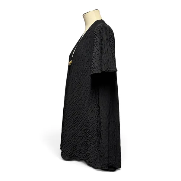 Oscar de la Renta Vintage 90s Made in USA Swimwear Cover Up Black Gold Small - Image 3