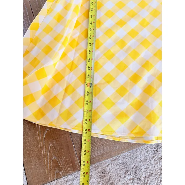 Crown‎ & Ivy Gingham Maxi Dress Womens Yellow Size 8 NWT - Image 5