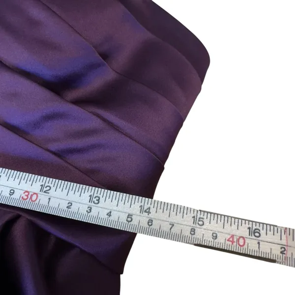 Bill Levkoff Purple Satin Strapless Sweetheart Dress Size 10 Formal Wedding EUC - Image 12