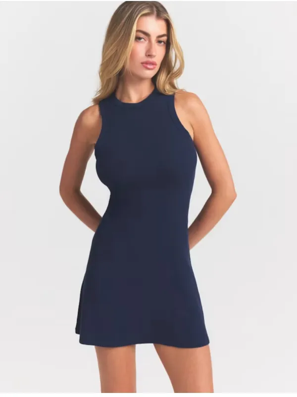 Skims Cotton Rib Tank Dress Navy - Image 2