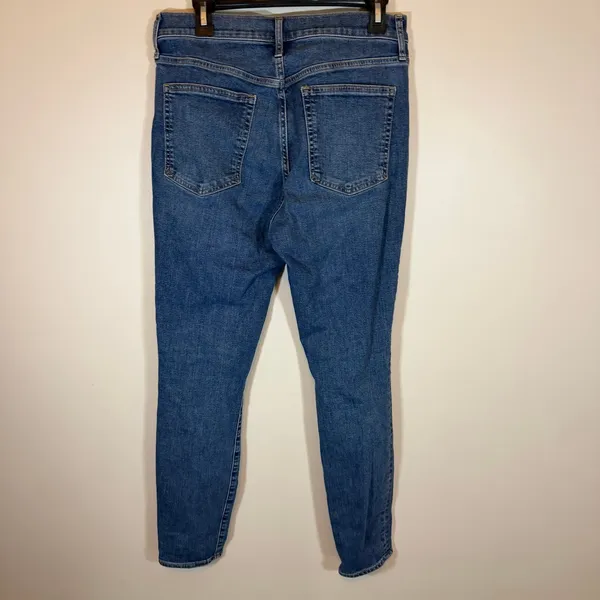 Gap True Skinny High Rise Denim Indigo Destroy Wash Jeans Womens 31 Long - Image 6