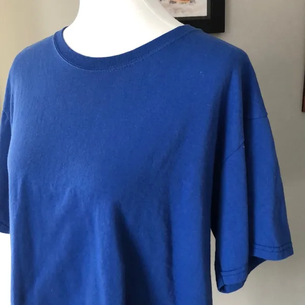 Basic Cut / Cropped Blue T - Image 3