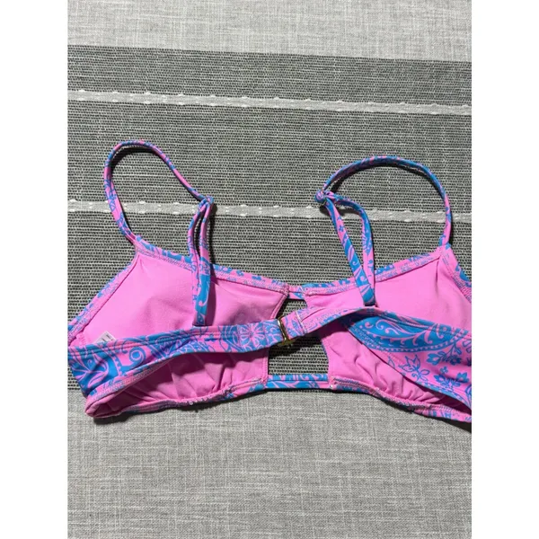 Wild Fable Womens Pink Blue Paisley Cutout Bikini Swim Top Size‎ Medium M - Image 2