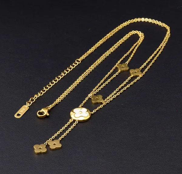 Clovers Gold Layered Necklace - Image 3