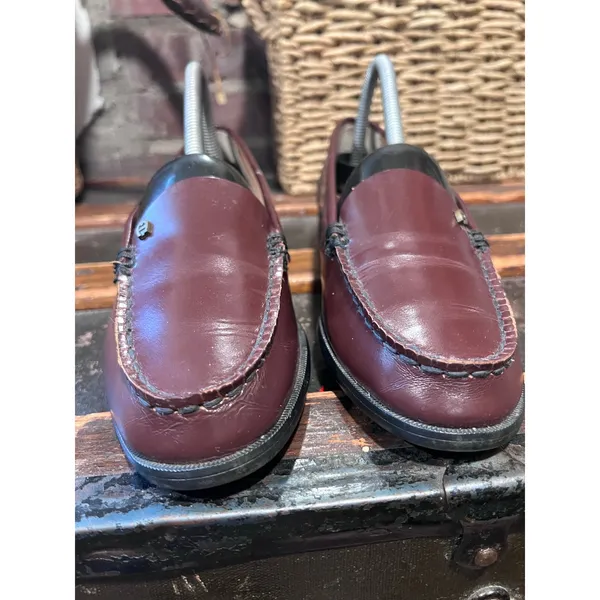 Etienne Aigner Oxblood Red Leather Loafers Dark Academia Vintage 90s Size 8 - Image 6