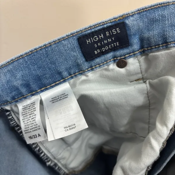 Lucky Brand High Rise Skinny Bridgette Ripped Button-Fly Ankle Jeans Size 16/33A - Image 4