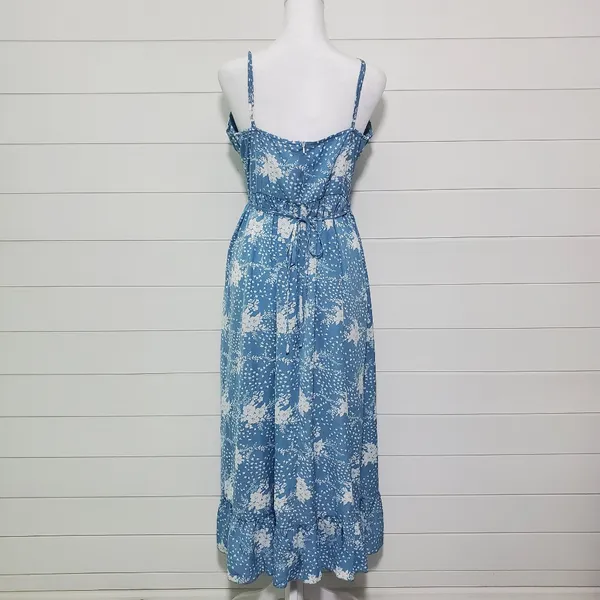 Simplee Women's Ruffle Hem Belted Floral Cami Dress.‎ Size: L - Image 4
