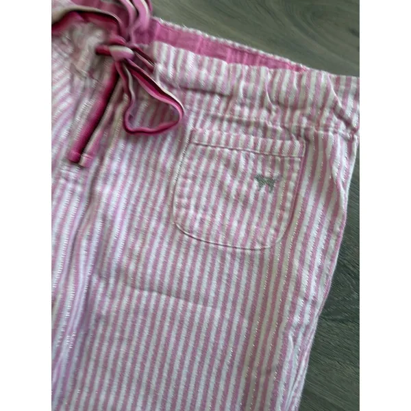VTG Y2K Victorias Secret Pink Pajama Pants Dog Logo Striped Backside Logo XS - Image 5