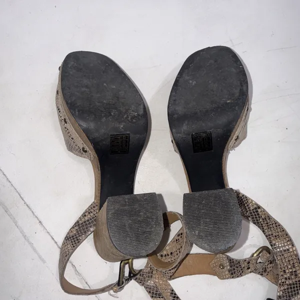 Free People Snakeskin Boho Hippie Festival Block Heel Platform Sandals Size 9 - Image 14