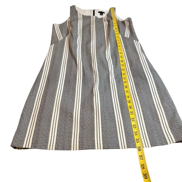 Ann Taylor Black & Cream Striped Sleeveless Sheath Shift Dress Size 6 EUC - Image 6