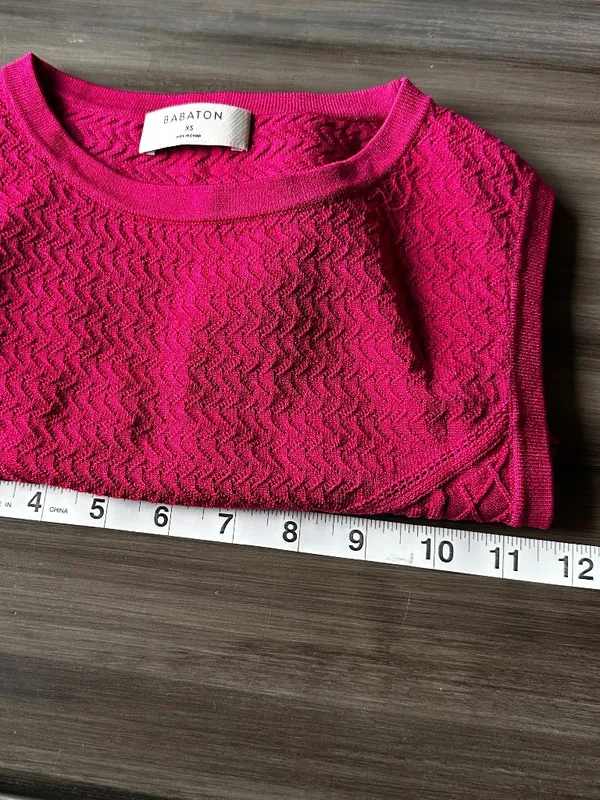 NWOT Babaton Aritzia Sleeveless Granita Pink Fuchsia Pointelle Crop Top Size XS - Image 5
