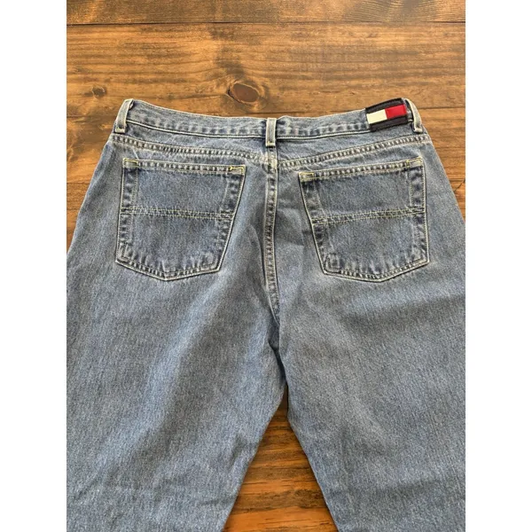 Tommy Hilfiger Jeans Womens 13/30 Vintage Freedom Y2K Pants Flag Patch USA Adult - Image 2