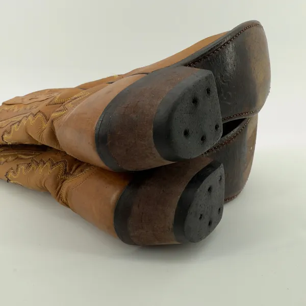 Old West Canyon‎ Leather Snip Toe Western Boots Tan Leather Women 5 LF1529 - Image 8