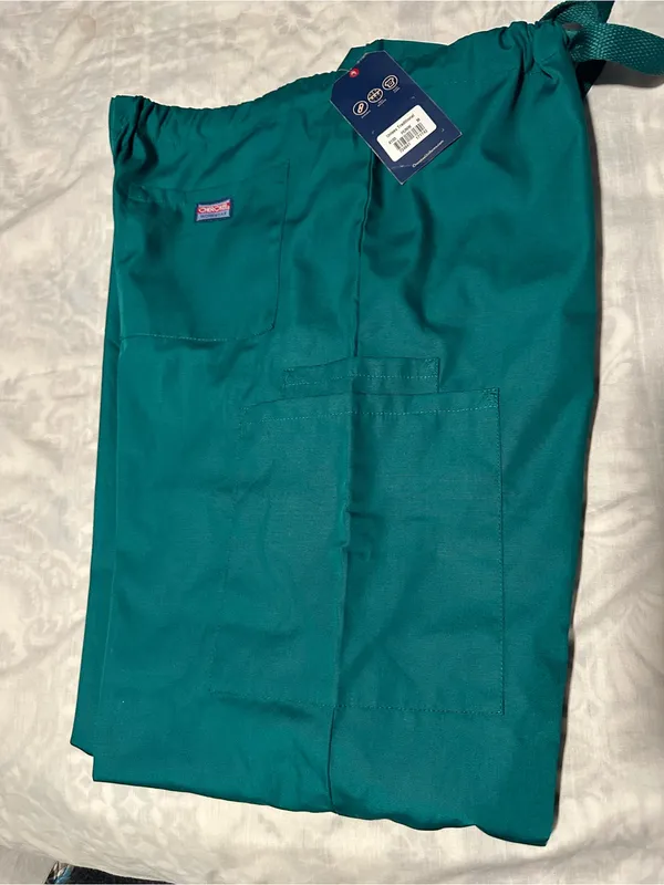 Cherokee Teal Unisex Scrub pants with Embroidered Logo size M - Image 2