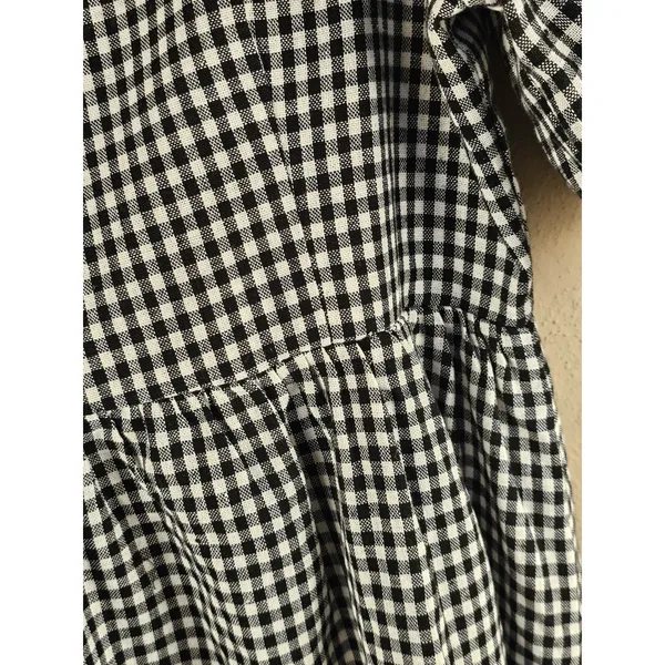 Pomander Place Tuckernuck Womens Abigail Black White Gingham Dress Medium - Image 3