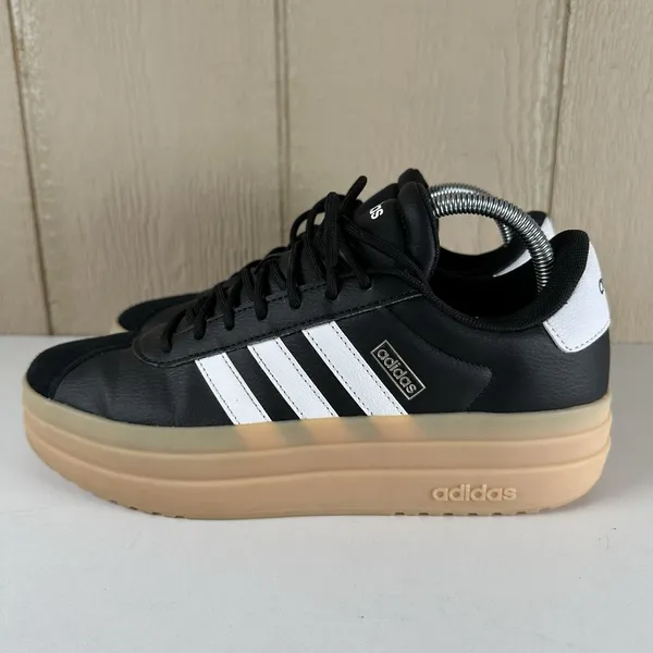 Adidas VL Court Bold Platform Sneakers Women Size 10 Black White Gum IH3081 - Image 3