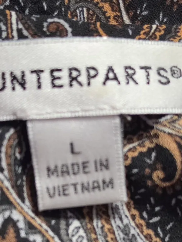 Counterparts Long Sleeve Paisley Print Blouse Size Large - Image 3
