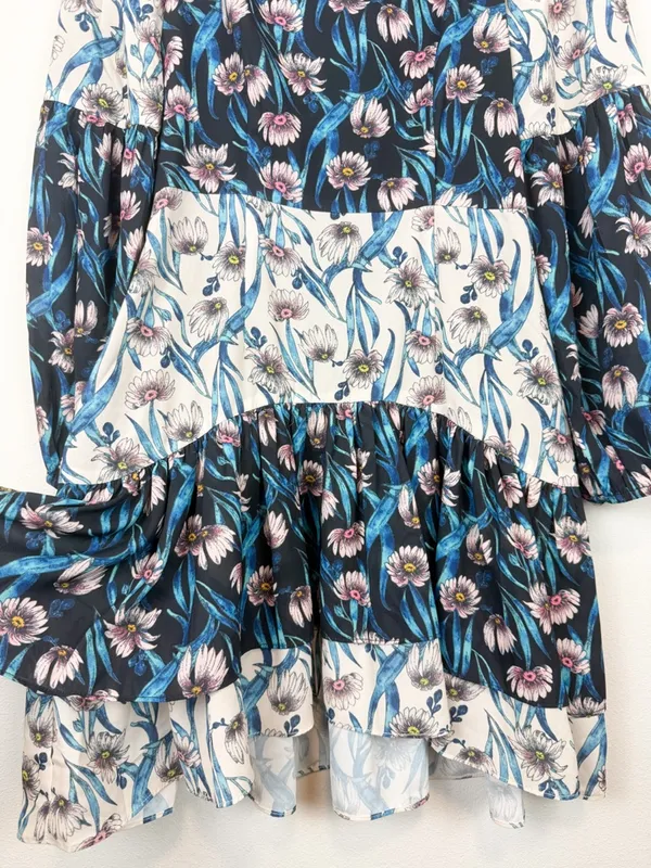 ELLIATT Emilia Long Sleeve Floral Sweetheart Neckline Mini‎ Dress Size Small - Image 7