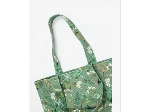 NEW Floral 2 Pk Soft Velvet Tote Bag & Makeup Pouch Reusable Grocery Bag - Image 3