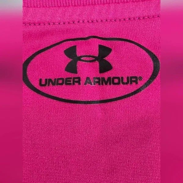 Under Armour Loose Heatgear Magenta High Neck Athletic Sports Top Size SM - Image 5