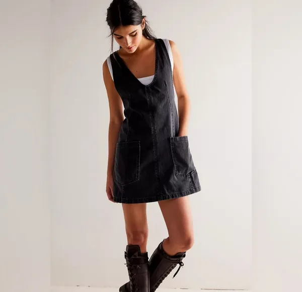 Black denim dress Size M - Image 2