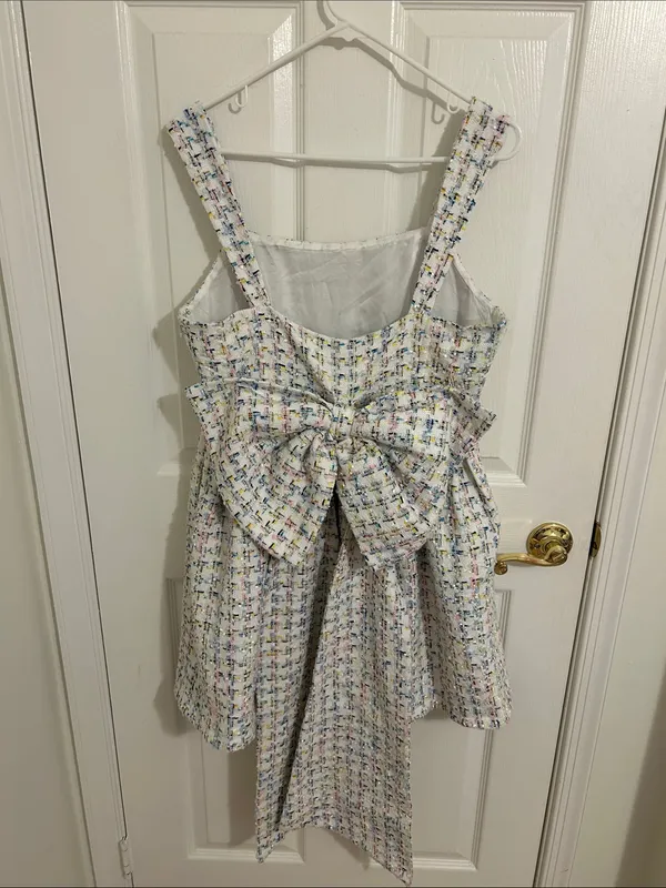 Avec Les Filles Women's Bow-Back Tweed Mini Dress New Size 10 Homecoming - Image 7