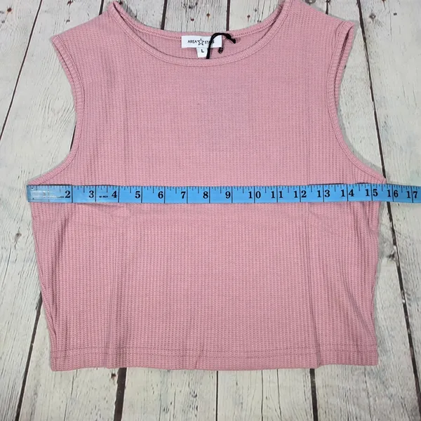 AREA STARS Mauve Waffle Knit Cropped Tank‎ Top Sleeveless Size L - Image 6
