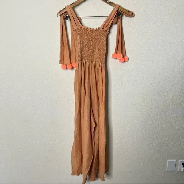 Anthropologie Sundress Pom‎ Jumpsuit Tie Straps Wide Leg Womens Size XS / S - Image 9