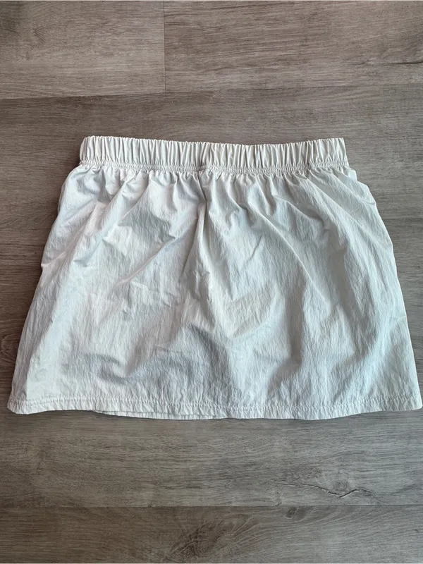 OFFLINE By Aerie Nylon Mini Skirt Off White sz S - Image 6