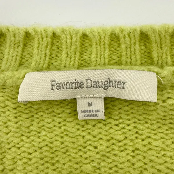 Favorite Daughter The William Sweater Citron Green V-Neck Wool Cashmere M EUC‎ - Image 8