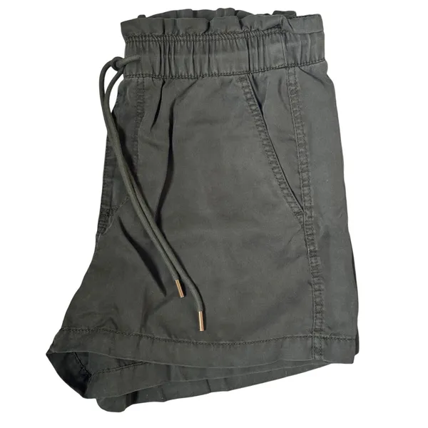 LOFT Womens Medium Green Paperbag Waist Drawstring Utility Shorts Casual Relaxed - Image 3