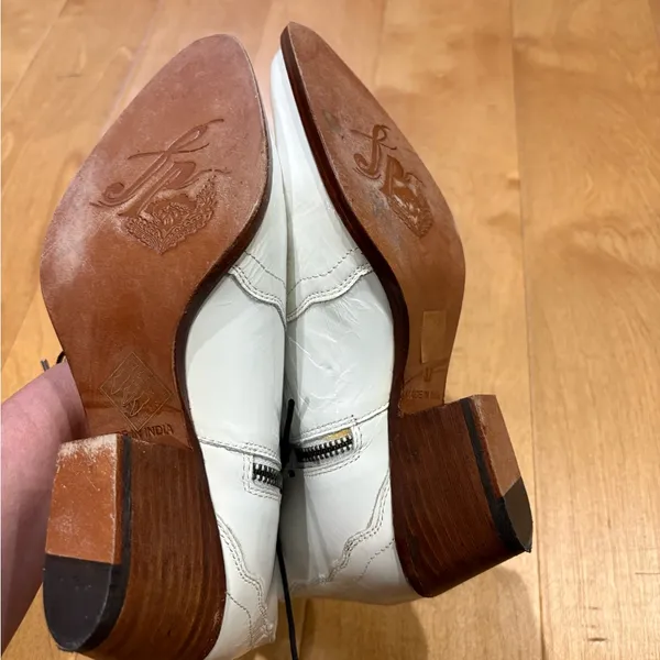 Free People New Frontier Western ankle boot bootie cowgirl white 37 7 - Image 8