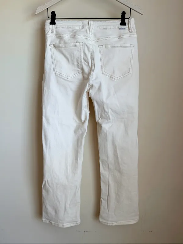 Risen White Mid Rise Straight Crop Ankle Jeans Size 5 (27) Stretch Denim - Image 6