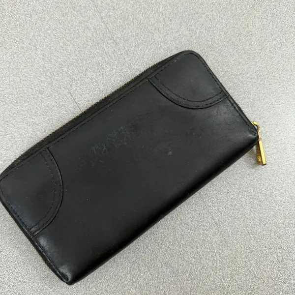 Lauren Ralph Lauren Wallet Womens OS Black Leather Zip Around Buckle Detail - Image 4