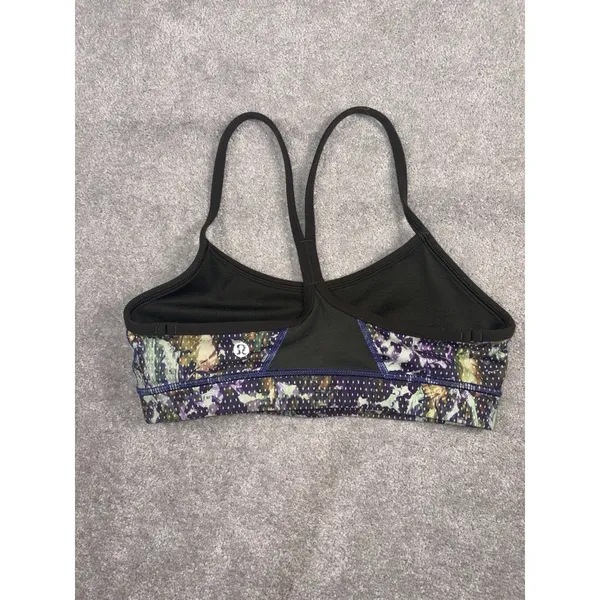 lululemon Flow Y Bra 4 black multi print - Image 2