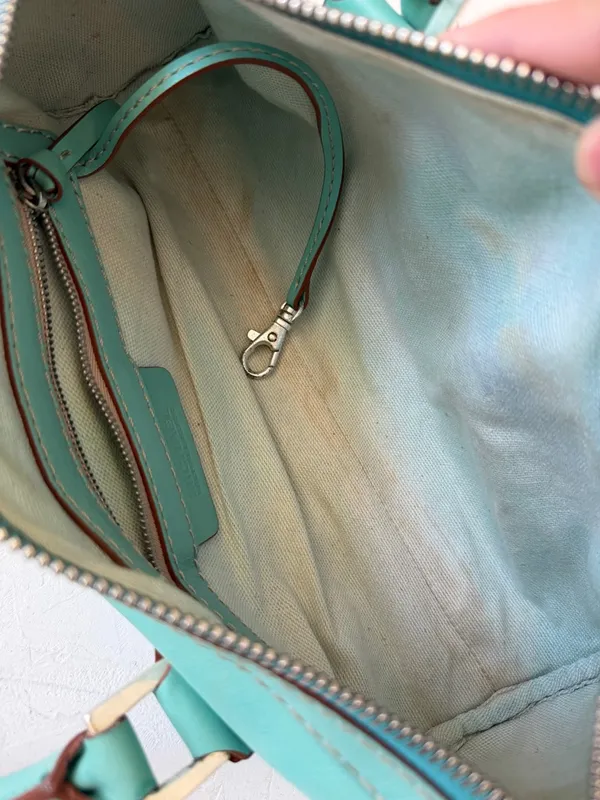 Vintage Michael Kors Barrel Bag 2000s Y2K Mint Green Teal - Image 9
