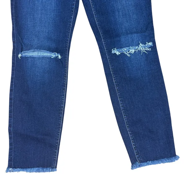 7 For All Mankind Ankle Gwenevere Skinny Jeans Dark Wash Raw Hem Size‎ 27 - Image 3