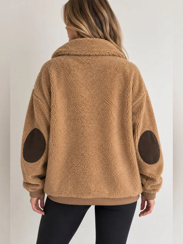 Lauren Ralph Lauren Sherpa Fleece Pullover in Camel XL - Image 4