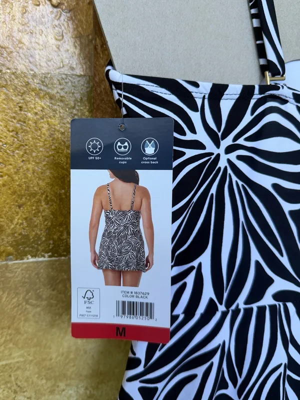 NEW Lands’ End UPF 50+ Adjustable Convertible Swim Abstract Floral Dress, Size M - Image 12