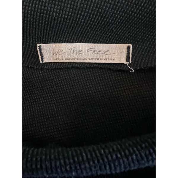 Free people top off shoulder waffle black size M long sleeves - Image 2