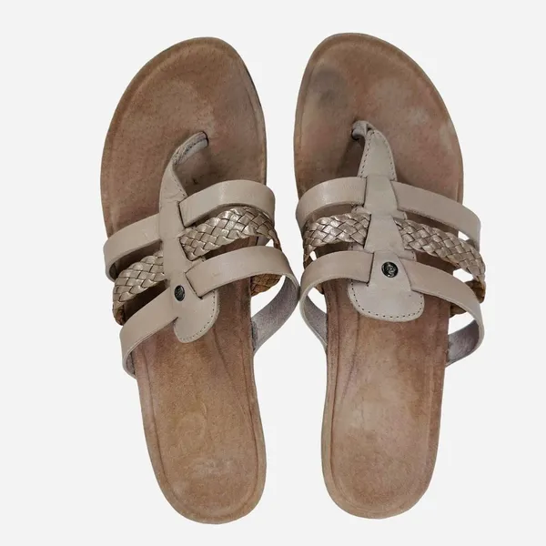UGG Maddie Wedge‎ Sandals Women's Size 7.5 M Beige - Image 5